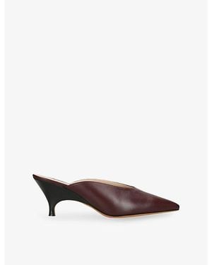 Le Monde Beryl Petra Heeled Leather Mules - Brown