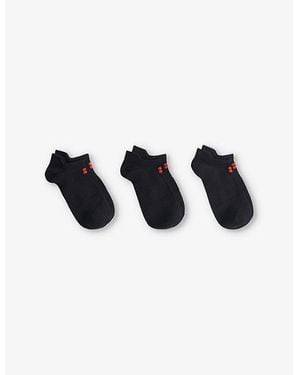 Sweaty Betty Workout Lightweight Pack Of Three Organic-Cotton Blend Sneaker Socks - Blue