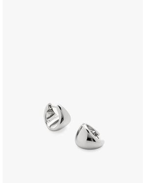 Monica Vinader Tapered Small Hoop Earrings - White