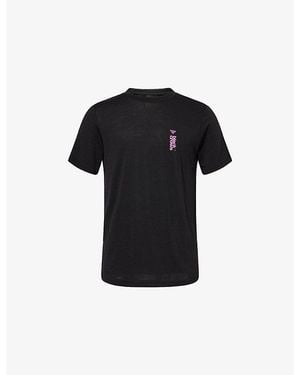 Black Crows Brand-Print Relaxed-Fit Wool T-Shirt - Black