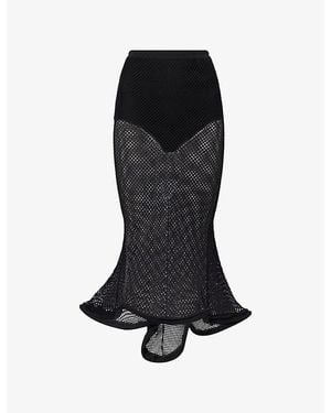 Givenchy Sculptural Mesh Maxi Skirt - Black