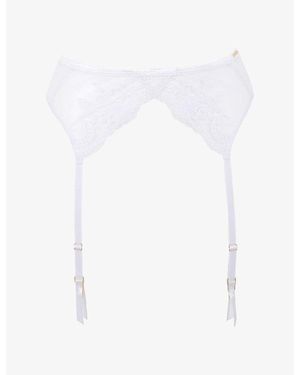 Bluebella Marseille Semi-Sheer Stretch-Mesh Suspender - White