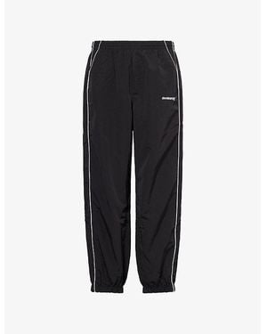 AWAKE NY Logo-Embroidered Relaxed-Fit Shell Track Trousers - Black