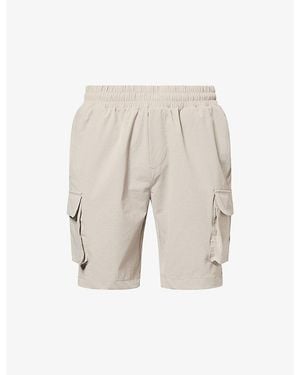 Arne Utility Cargo Multi-Pockets Stretch-Woven Shorts - Natural