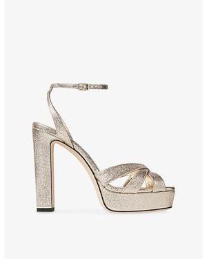 Jimmy Choo Kove 120 Brilliance Platform Sandals - Metallic