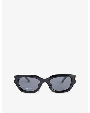 Le Specs Cubito D-Frame Acetate Sunglasses - Blue