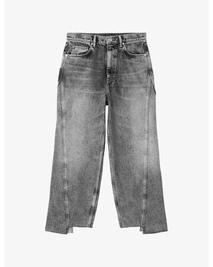AllSaints Fox Faded Straight-Leg Denim Jeans - Grey