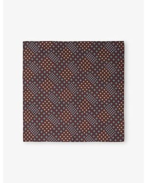 Reiss Nina Graphic-Print Silk Neck Tie - Purple