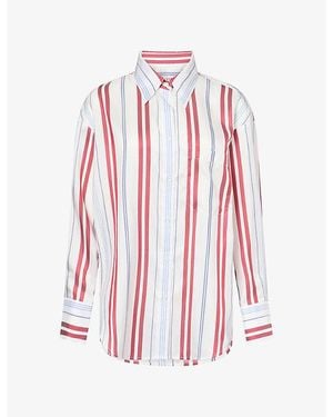Twp Big Joe Stripe Silk Shirt - Red