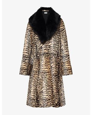 Nour Hammour Nina Long Shearling Coat - Brown