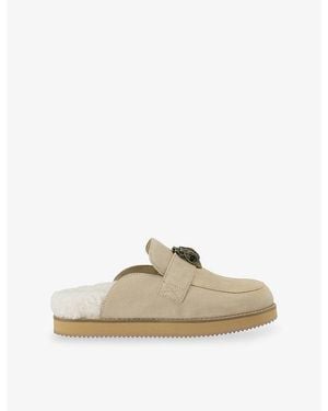 Kurt Geiger Eagle Suede Clogs - Natural