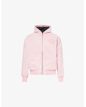 ANTI SOCIAL SOCIAL CLUB Missing Work Text-Print Denim Jacket - Pink