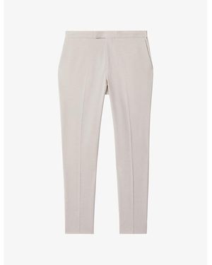 Reiss Found Pressed-Crease Straight-Leg Stretch-Woven Trousers - Grey