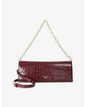 Dune Bemuse Mock-Croc Leather Shoulder Bag - Purple