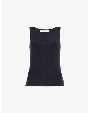 Peachy Den Kylie Scoop-Neck Stretch-Jersey Top - Blue