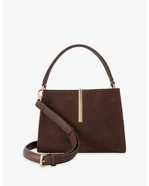 Dune Dinidestined Small Suede Top-Handle Bag - Brown