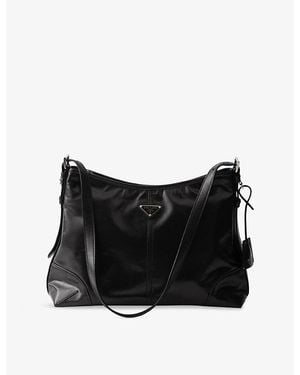 Prada Aimèe Large Leather Shoulder Bag - Black