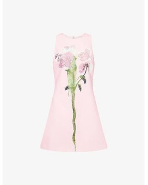 Stine Goya Garter Sleeveless Bonded-Crepe Mini Dress - Pink