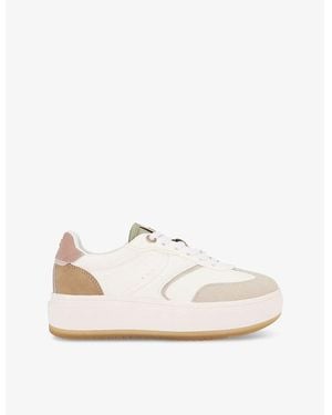 KG by Kurt Geiger Kick Contrast-Panel Faux-Leather Low-Top Trainers - White