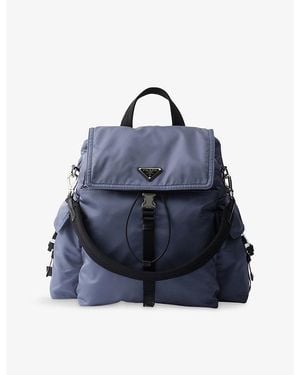 Prada Re Nylon Explore Woven Backpack - Blue