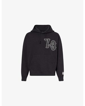 Y-3 Elite 5 Gfx Logo-Embroidered Cotton Hoody - Black