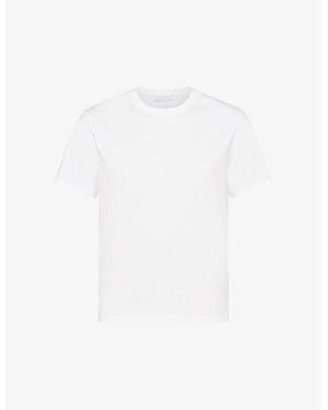 Prada Logo-Embroidered Slim-Fit Stretch-Cotton T-Shirt Xxl - White