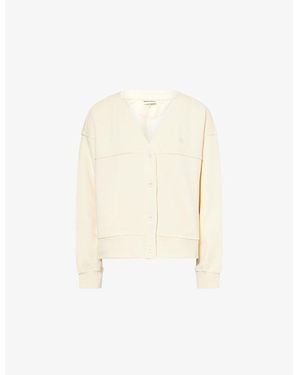 The Couture Club Oversized V-Neck Cotton-Blend Cardigan - Natural