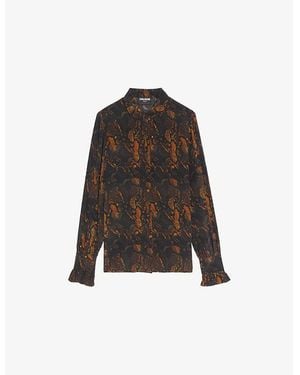 Zadig & Voltaire Thely Animal-Print Silk Shirt - Brown