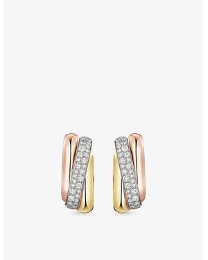 Cartier Trinity 18Ct- Rose- - And 0.49Ct Brilliant-Cut Diamond Cushion Earrings - Metallic