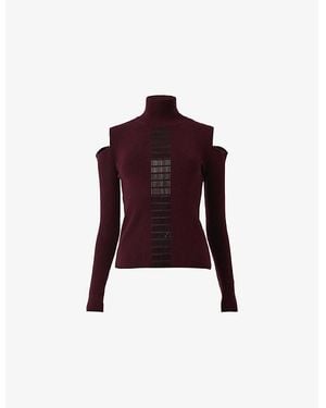 eem Baguette Embellished Knitted Top - Red