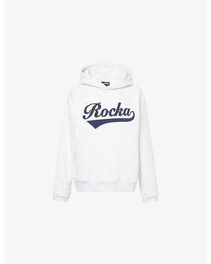 Ru & Rocka Baseball Brand-Logo Cotton-Blend Hoody - White