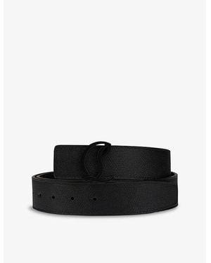 Christian Louboutin Mooncrest Reversible Leather Belt - Black