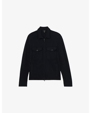 Reiss Dunstall Four-Pocket Knitted Jacket - Black