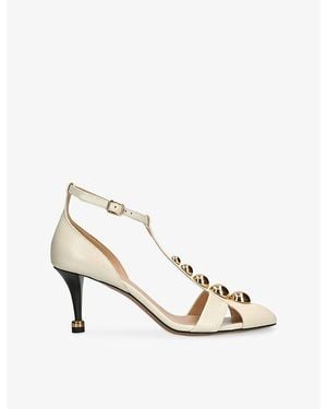 Chloé Cleia Leather Heeled Sandals - Metallic