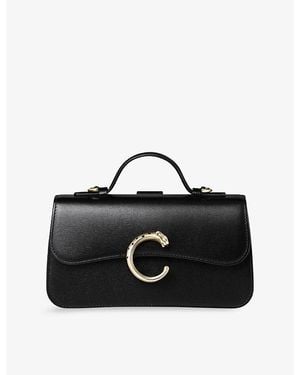 Cartier Panthère C Nano Leather Top-Handle Bag - Black