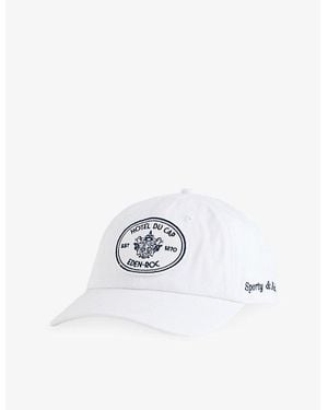 Sporty & Rich Eden Crest Embroidered Cotton Baseball Cap - White