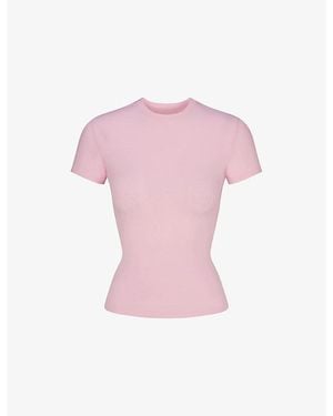 Skims Slim-Fit Cotton-Jersey T-Shirt - Pink
