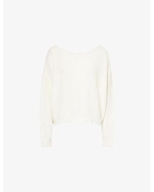 Free People See Me Round-Neck Wool-Blend Sweater - White