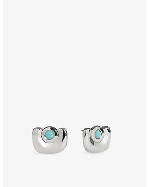 Monica Vinader Amaia Sterling- And Amazonite Stud Earrings - White