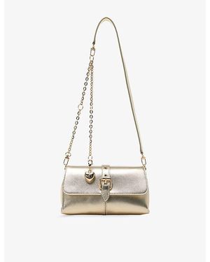 Maje Miss M Walk Leather Shoulder Bag - White