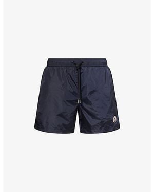 Moncler Brand-Badge Swim Shorts - Blue