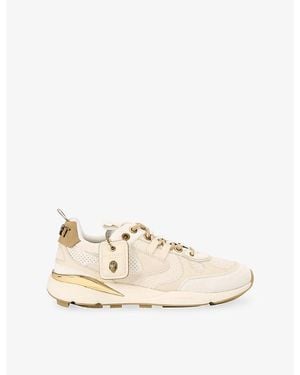 Kurt Geiger Kurt Runner Suede And Raffia Trainers - Natural
