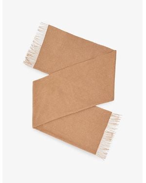 Reiss Picton Logo-Embroidered Wool-Cashmere Blend Scarf - Natural
