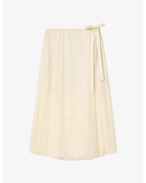 AllSaints Clover Side-Tie Woven Maxi Skirt - Natural