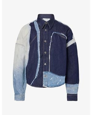 Acne Studios Patchwork Slip-Pocket Denim Jacket - Blue