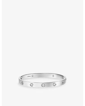 Cartier Love Classic 18Ct- And 0.42Ct Diamond Single-Screw Closure Bracelet - White