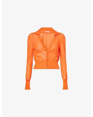 Anna October Cecilia V-Neck Cotton Cardigan - Orange