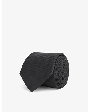 Reiss Ceremony Textured Silk Tie - Black