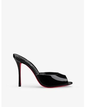 Christian Louboutin Dolly 100 Patent-Leather Heeled Mules - Black