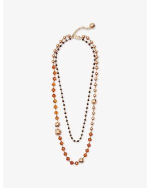 Weekend by Maxmara Layered Bead Necklace - Metallic